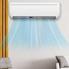 Dextrus Mini Split Air Conditioner Heat Pump System, 9000 BTU for Rooms Up to 450 Sq. Ft, AC System with Remote Control, Wi-Fi Enabled, and Installation Kit, White
