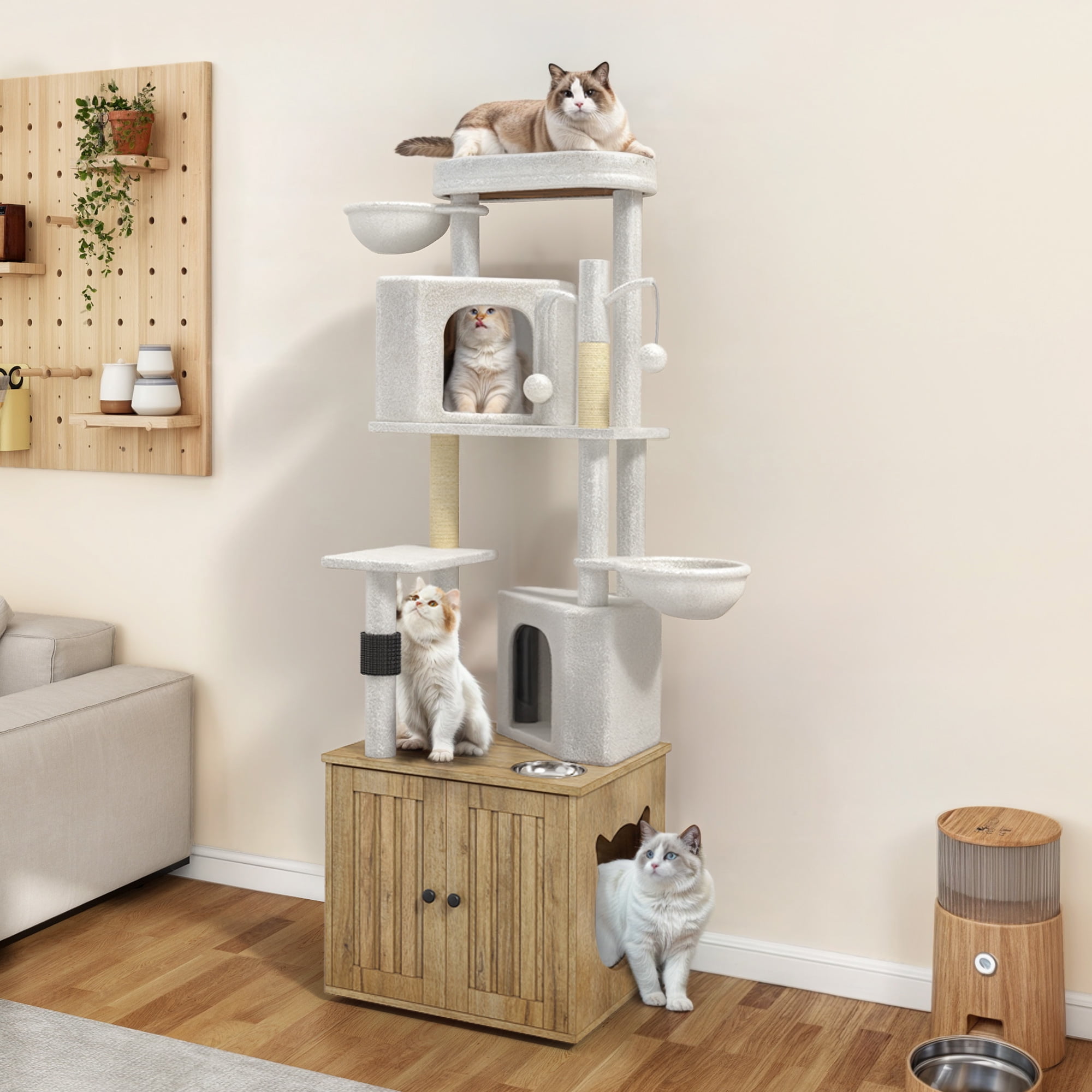 Free Shipping! Dextrus Modern Cat Tree with Hidden Litter Box Enclosure ...