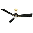 thumbnail image 1 of Dextrus Modern Ceiling Fan With Light and Remote Control & APP Control, 48 Inch 3-Blade Downrod Mount Smart Ceiling Fan - Black & Gold, 1 of 8