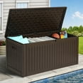 thumbnail image 1 of Dextrus Outdoor 260 Gallon Resin Deck Box, Brown, 1 of 5