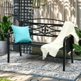 thumbnail image 1 of Dextrus Outdoor Bench 50" Metal Bench with Cloth Storage Bag Spear Pattern Patio Bench with Backrest and Armrest for Porch Lawn Balcony Backyard and Indoor Black, 1 of 5