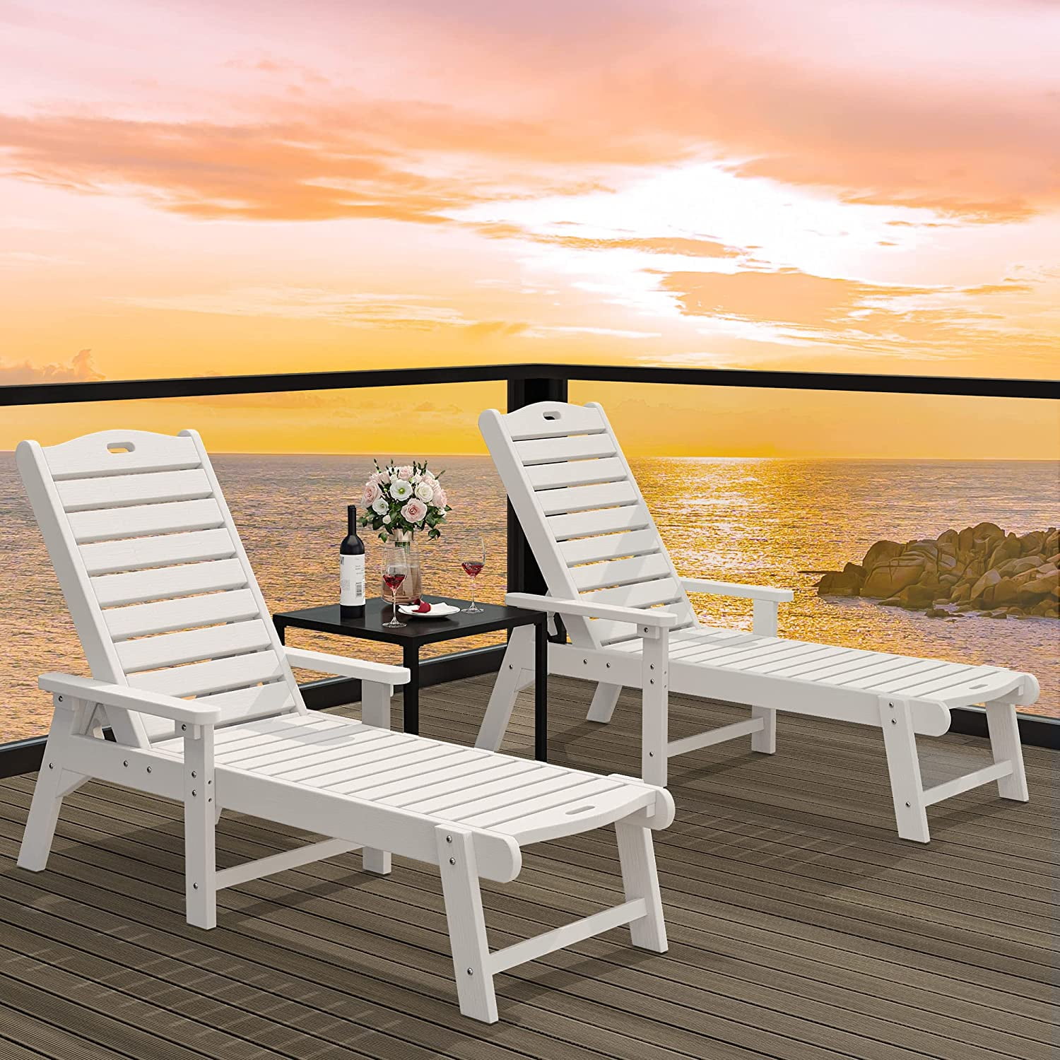 Plastic Outdoor Lying Chair Honey Joy Plastic Folding Lounge Chair