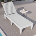 thumbnail image 1 of Dextrus Outdoor Lounge Chair Chaise, 5 Position Adjustable Backrest, Waterproof for Patio & Pool, Off-White, 1 of 9