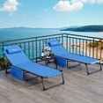 thumbnail image 1 of Dextrus Outdoor Powder Coated Steel Chaise Lounge - Blue, 1 of 5