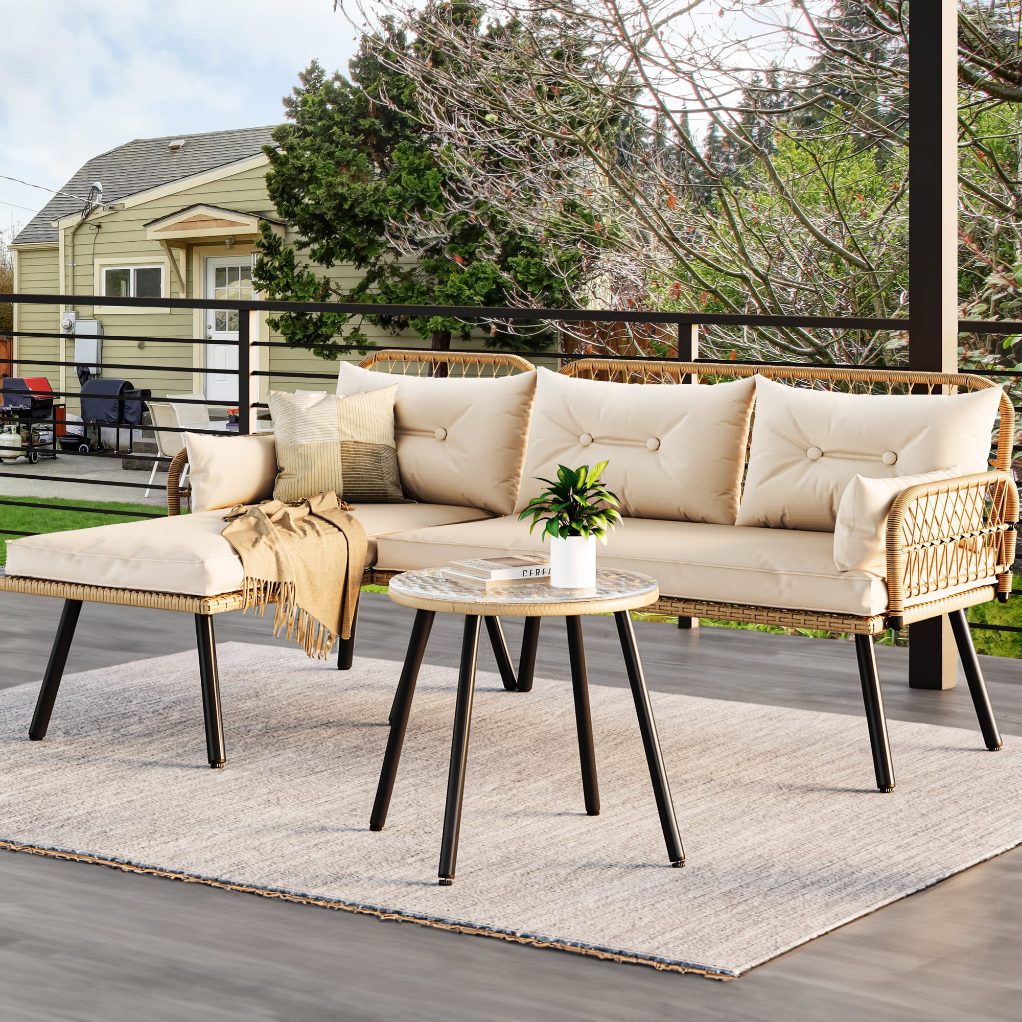Complete patio set new arrivals