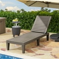 thumbnail image 1 of Uforic Outdoor Poly Resin Single Chaise Lounge, Light Brown Woodgrain Texture, Polypropylene Resin, 1 of 6