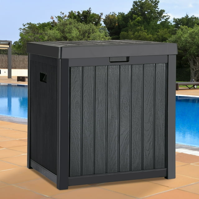 Dextrus Outdoor Storage Deck Box, 51Gallon WeatherResistant Resin