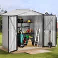thumbnail image 1 of Dextrus Outdoor Storage Shed 6x4FT, Heavy Duty Metal Tool Sheds Storage House with Lockable Door & Air Vent for Garden, Patio, Lawn to Store Bikes, Trash Bins, Tools, White, 1 of 5