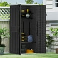 thumbnail image 1 of Dextrus Outdoor Storage Shed with 4 Shelves, Weatherproof Resin Storage with Lockable Lid, Dark Gray, 1 of 8