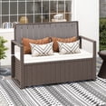 thumbnail image 1 of Dextrus Patio 70 Gallon PE Rattan Deck Box,Storage Bench, All-Weather Waterproof Deck Box Bench, Black, 1 of 10