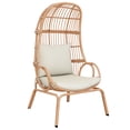 thumbnail image 1 of Dextrus Patio Wicker Egg Chair Oversized Lounger with Cushion, Beige, 1 of 7