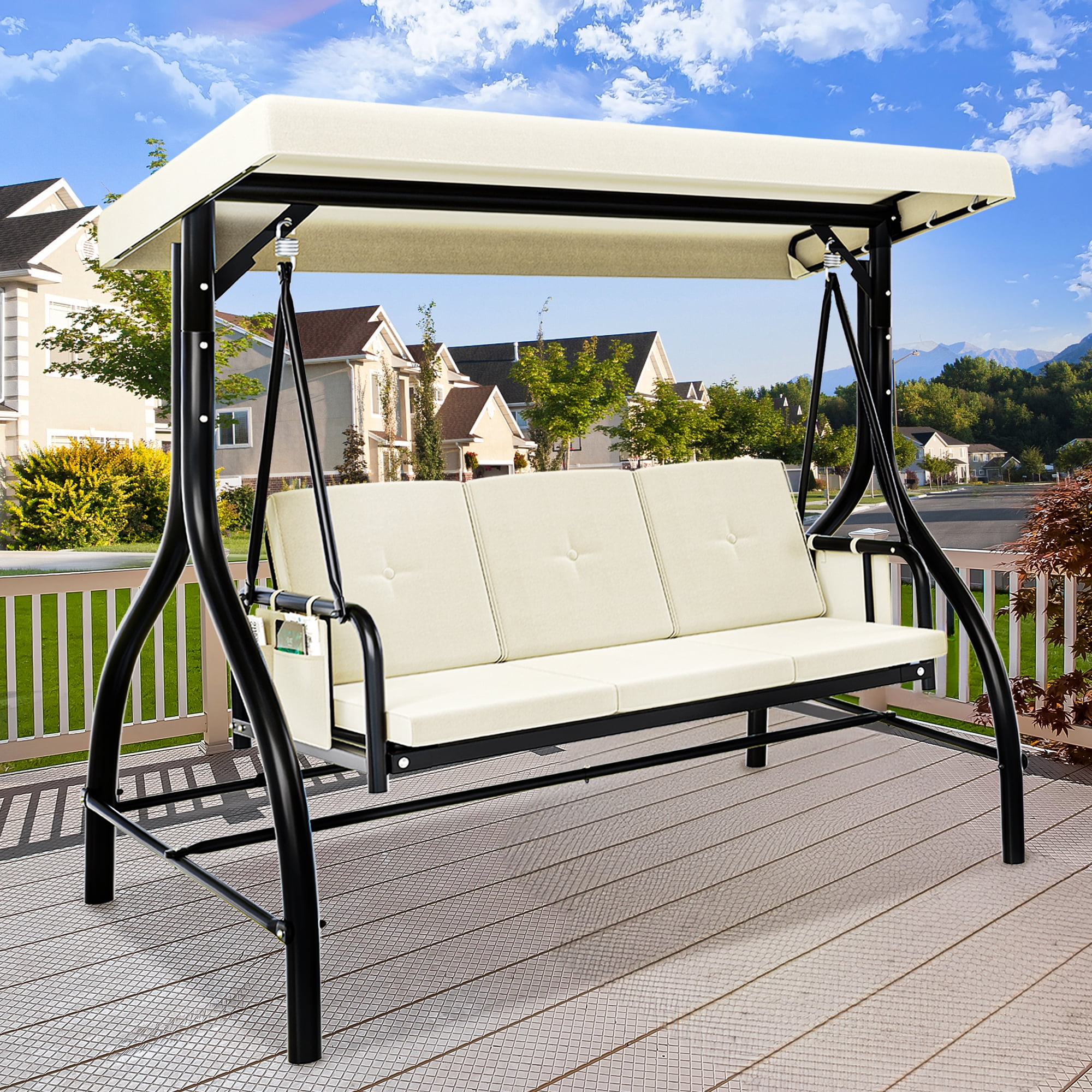 Heavy duty porch swing with canopy hotsell