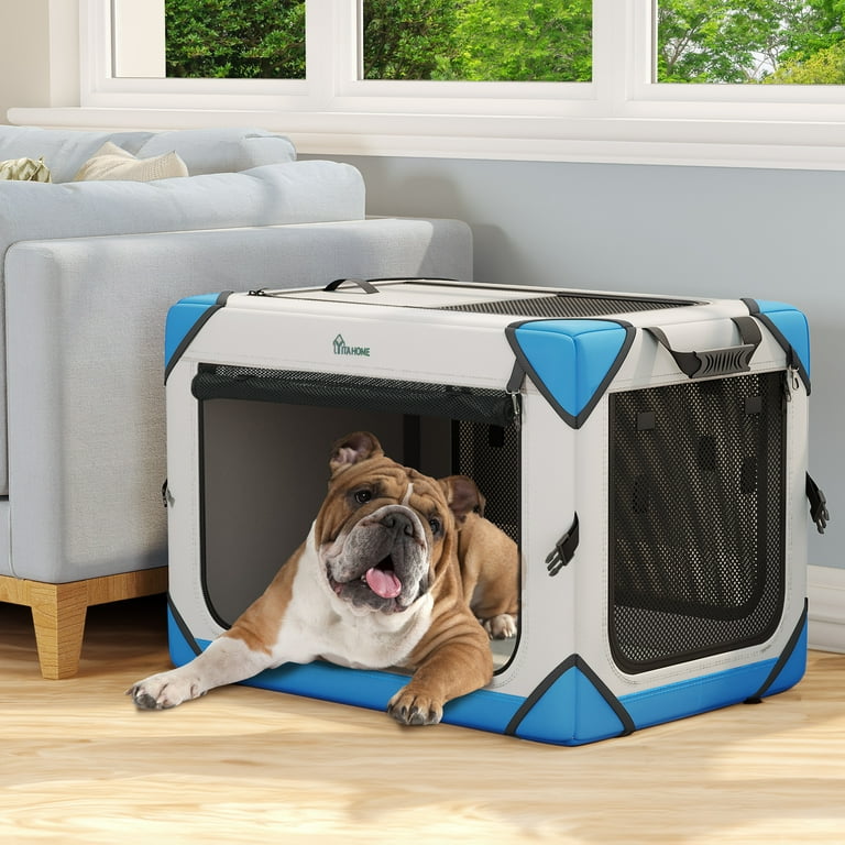 Dextrus Portable Dog Crate with Doors, Sturdy Mesh Windows