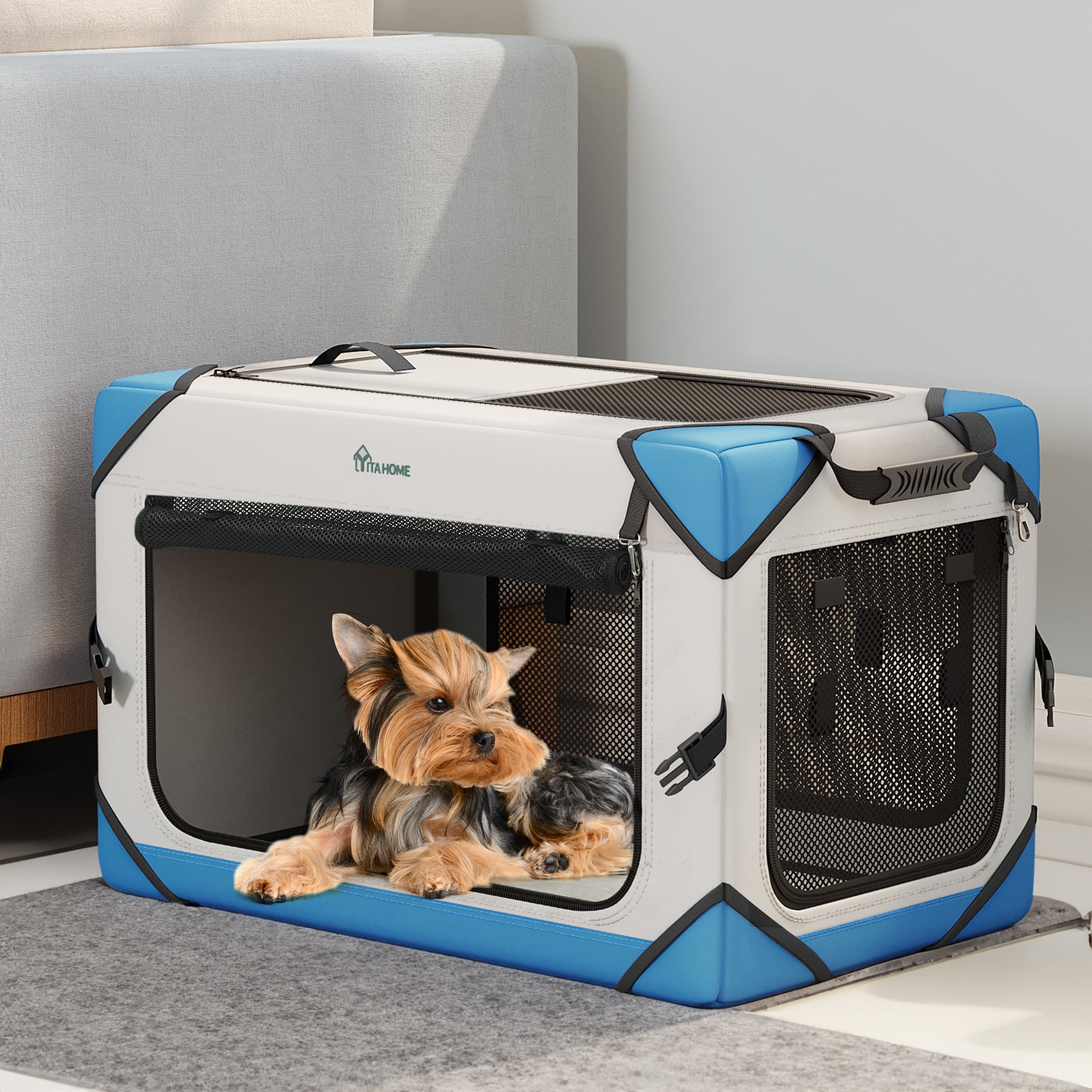Mr. Peanut's Soft Sided Portable Pet Crate with Lightweight Aluminum Frame