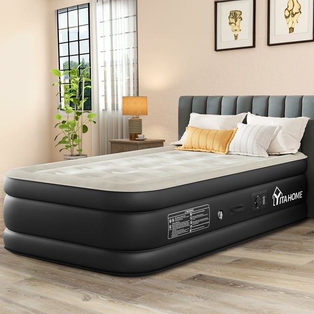 Dextrus Portable Twin Air Mattress with Builtin Pump, Luxury Elevated