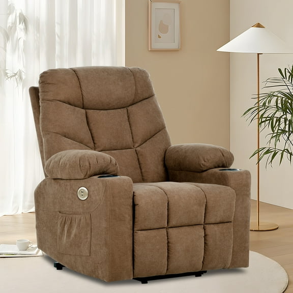 Dextrus Power Lift Chair Electric Recliner for Elderly Electric Power Lift Recliner Chair Sofa with Massage and Heat, Brown