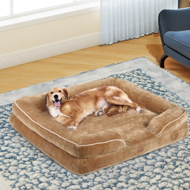 Orthopedic dog bed with bolsters discount