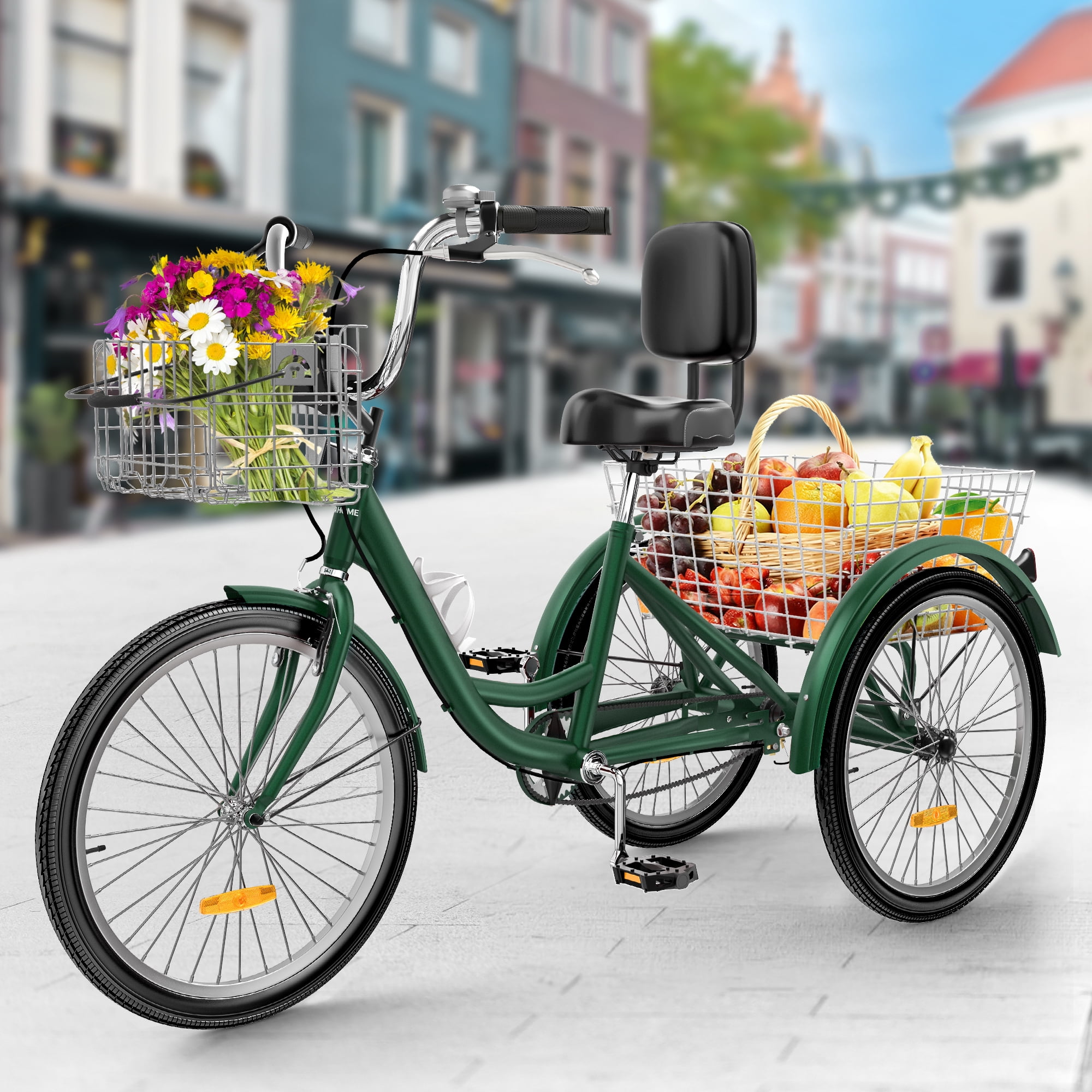 Dextrus 24in Adult Tricycle, 1 Speed, with Removable Baskets