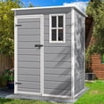 thumbnail image 1 of Dextrus 5x3 ft Resin Outdoor Storage Shed with Floor,  with Lockable Door & Window, Waterproof, All-Weather, 1 of 5