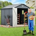 thumbnail image 1 of Dextrus Resin Outdoor Storage Shed,7.87x9.1ft Heavy-Duty Plastic Tool Storage Shed with Reinforced Floor,Lockable Doors,Windows & Vents,Weather-Resistant for Outdoor Use, 1 of 5
