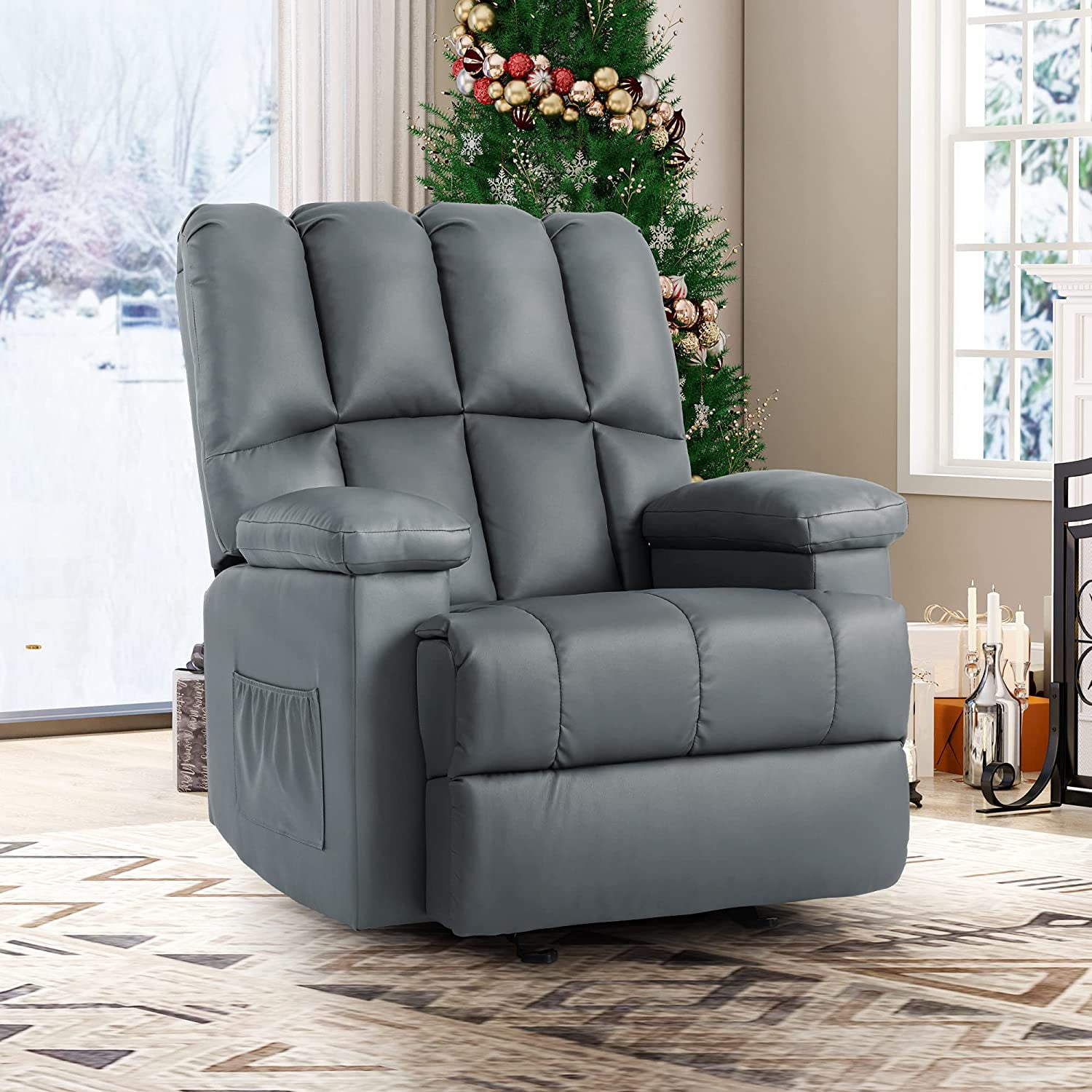 Dextrus Rocker Gilder Recliner Chair for Nursery, Manual Recliner