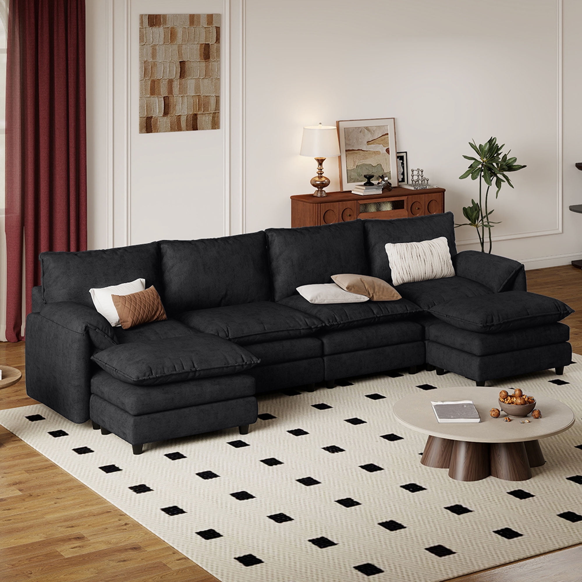 Dextrus Sectional Sofa with Ottoman, 142