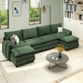 thumbnail image 1 of Dextrus Sectional Sofa with Ottoman, 142" U Shape Modern 6 Seat Cloud Couch with Pillow-Armrest, Green, 1 of 10