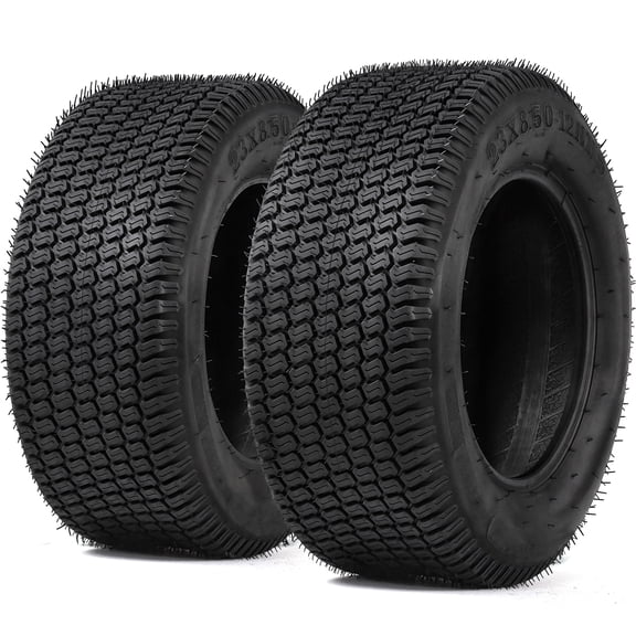 Dextrus Set of 2 23x8.50-12 Turf Lawn Mower Tires, Heavy Duty 4 Ply Tubeless Replacement Tires, 1190 LBS Max Load Capacity for Riding Lawn Tractors, Golf Carts & Garden Equipment