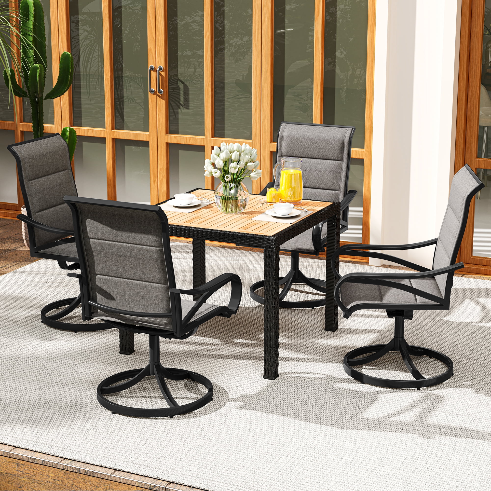 anthracite plastic garden chairs