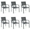 Dextrus Set of 6 Patio Chairs, Aluminum Outdoor Dining Set with Armrest and Adjustable Feet