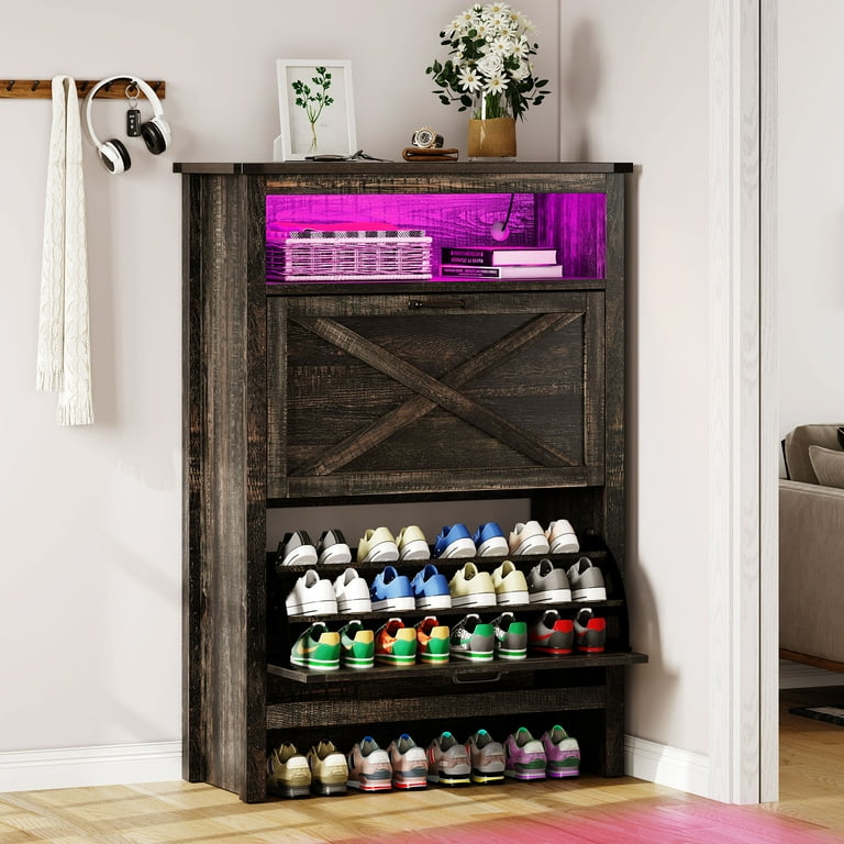 Rustic oak shoe rack hotsell