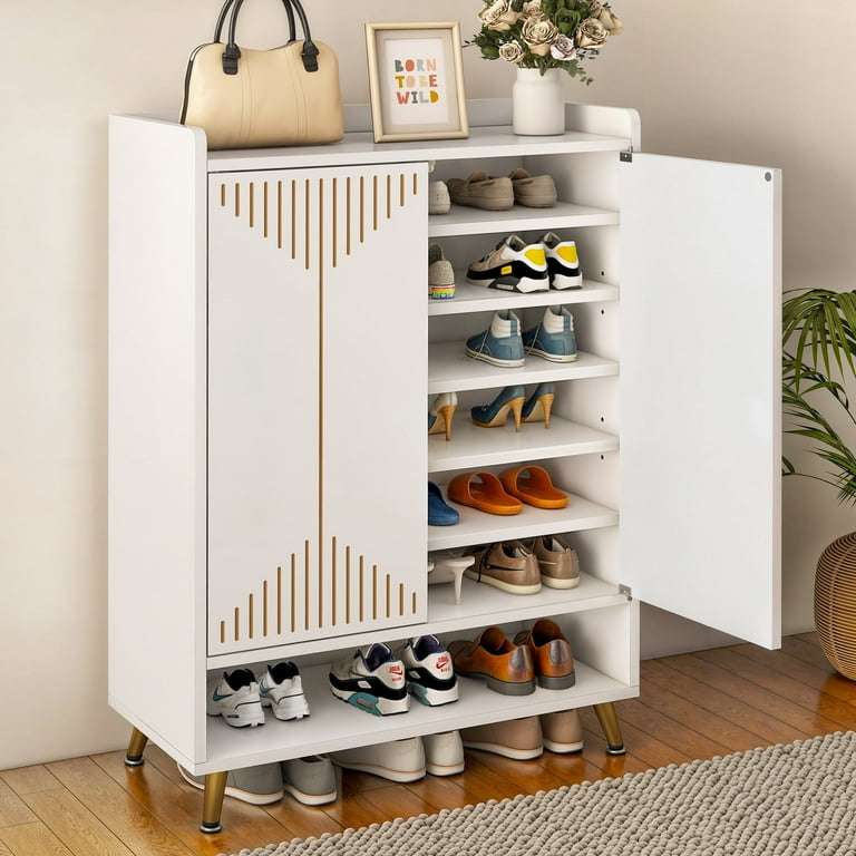 Dextrus Shoe Cabinets with Adjustable Shelves Doors, 7-Tier