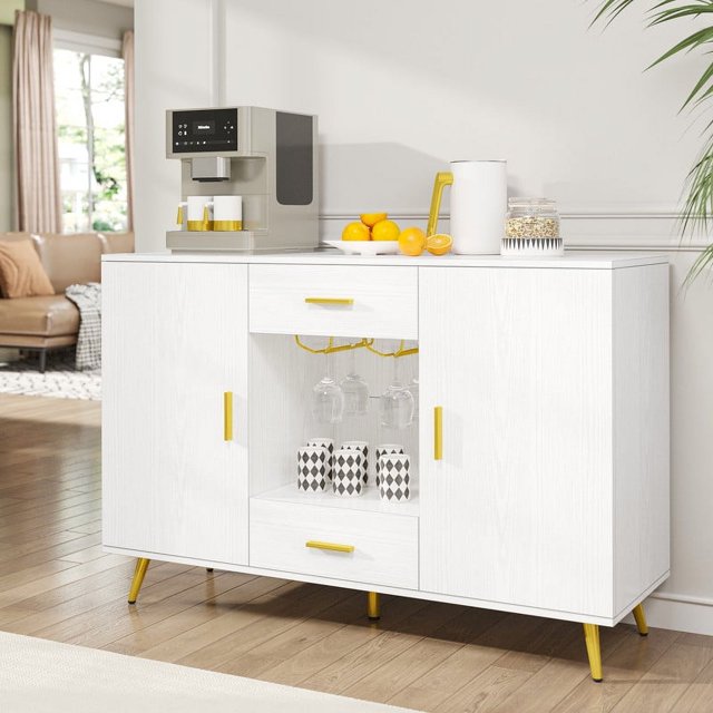 Dextrus Sideboard Storage with Doors & Drawers, Coffee Bar