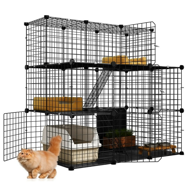 Dextrus Spacious Large Cat Cage,Cat Enclosure with Outdoor Balcony