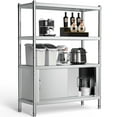 thumbnail image 1 of Dextrus Stainless Steel Shelves, 48"*18"*60" 4 Tier Storage Shelf with Cabinet, Heavy Duty Shelving for Kitchen Garage Office Restaurant Warehouse, 1 of 7