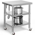 thumbnail image 1 of Dextrus Stainless Steel Table, 36" X 24" Work Table with Wheels, 3 Shelves Metal Table Prep Table for Home Kitchen Restaurant Garage Warehouse Outdoor, 1 of 10