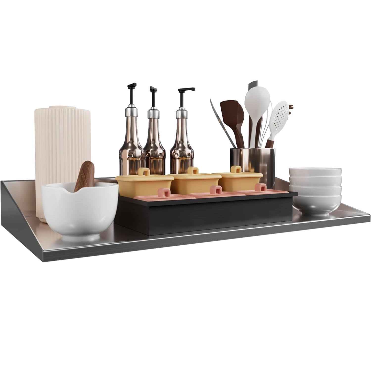 Dextrus Stainless Steel Wall Mount Shelf Functional 12''x24