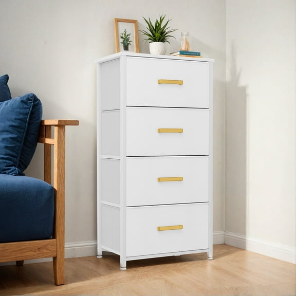 Dextrus 4 Drawers Fabric Storage Dresser for Bedroom, Living Room, Hallway, Closets for Adult
