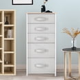 thumbnail image 1 of DEXTRUS Storage Tower 5 Drawers Fabric Dresser Unit Organizer Closet for Adult for , Living Room, Light Gray, 1 of 9