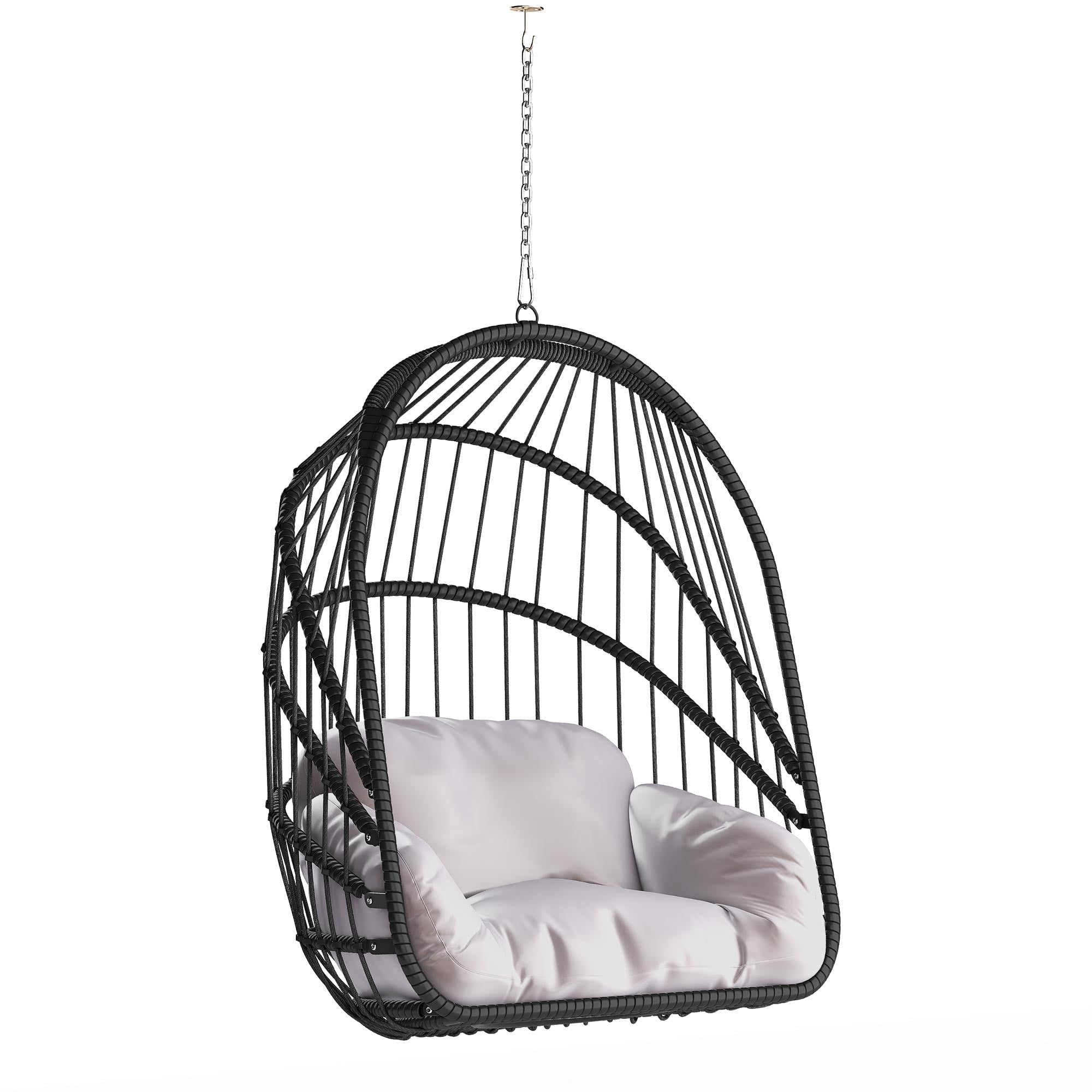Dextrus Swing Egg Chair with Hanging Chain and Cushions, Indoor Outdoor