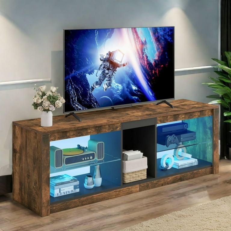 Tv stand unit with led lights discount