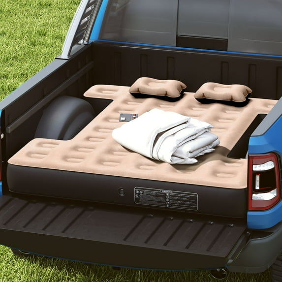 Dextrus Truck Bed Air Mattress for 5.5-5.8 ft Full-Size Truck Beds, Outdoor Inflatable Car Mattress Bed, Black&Brown