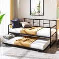 thumbnail image 1 of Dextrus Twin Daybed Adjustable Height Sofa Bed Couch, No Box Spring Needed, Black, 1 of 7