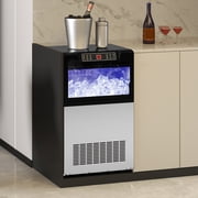Dextrus Upgraded Commercial Ice Machine, 100LBS/24H Ice Maker with 33LBS Storage Bin, LCD Panel with Blue Light & Stainless Steel Scoop for Restaurant, Home, Bars, Coffee Shop36PCS