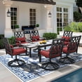 thumbnail image 1 of Dextrus 7 Piece Modern Outdoor Dining Table Set, Black, 1 of 7