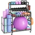 thumbnail image 1 of Dextrus Multipurpose Gym Equipment Organizer with Yoga Mat Holder and Wheels, 1 of 8