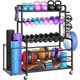 thumbnail image 1 of Dextrus Yoga Mat Storage Rack Weight Rack for Dumbbell Rack With Wheels,Home Gym Storage Rack - Black, 1 of 7