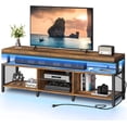 thumbnail image 1 of Dexturs LED TV Stands w/Power Outlets, Industrial TV Stand for 55/60/65/70 inch, Retro Brown, 1 of 8