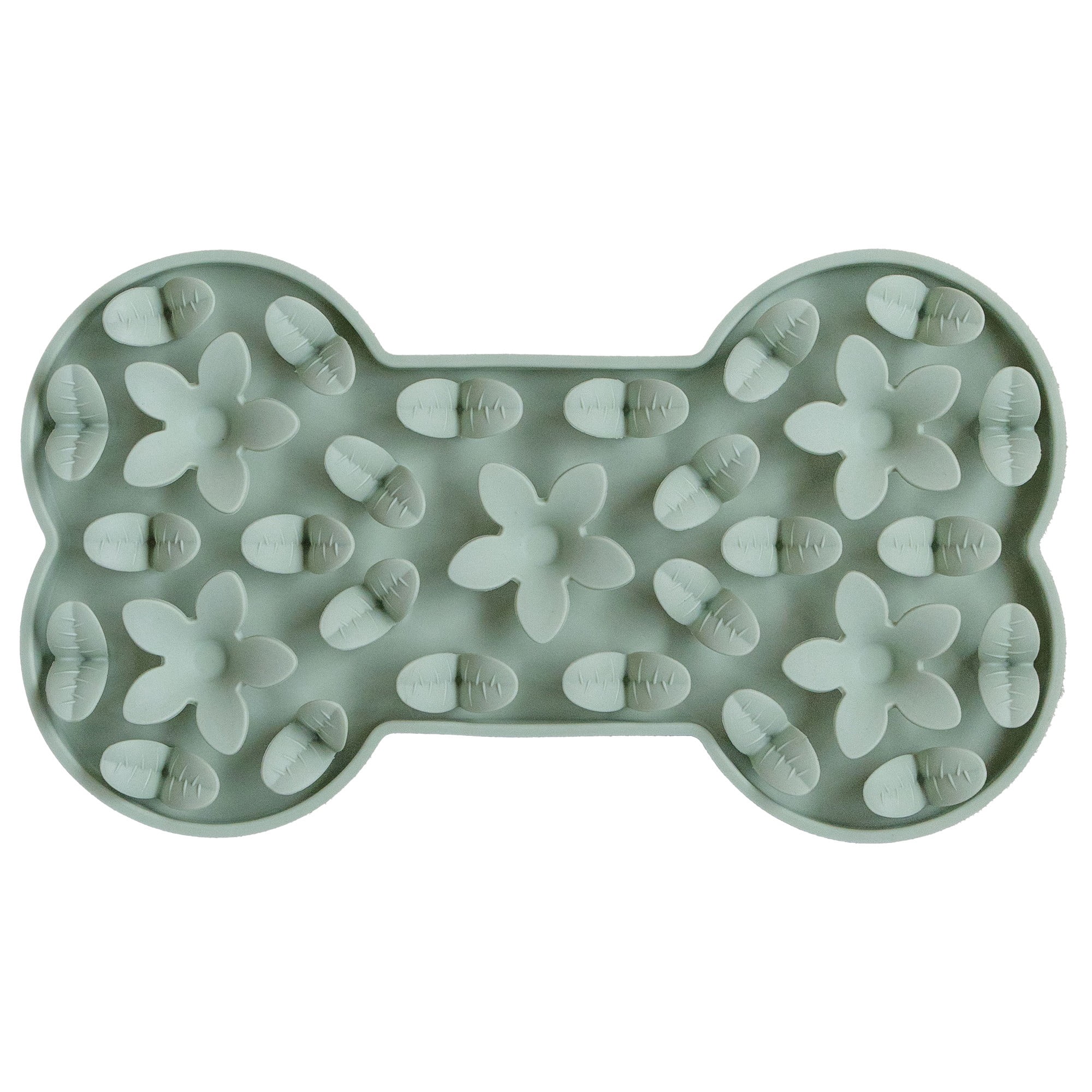 Dexypaws: Enrichment Snuffle Mat: Sage Green Bone - Textured Dog Feeding Pad, Food Grade Silicone, Spread Food &Treats, Pet Soothing, Suction Back