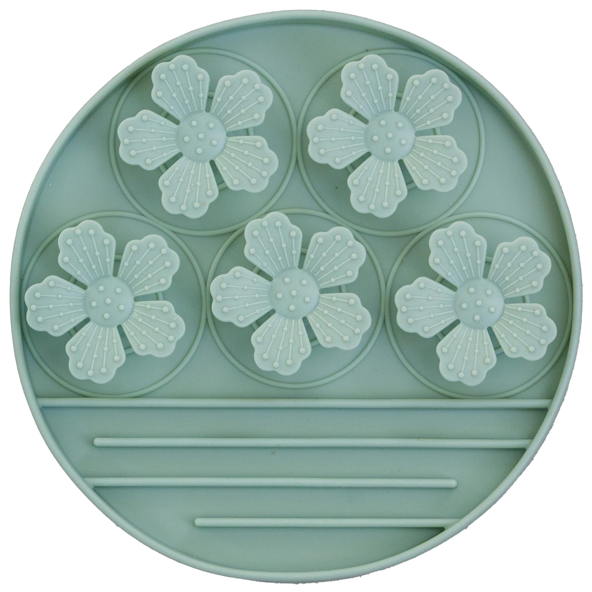 Dexypaws: Hide & Seek Slow Feeder - Sage Green - Dog & Pet, Meal & Treat Feeding Accessory, Fits In Most 8" Bowls, Suction Base, Food-Grade Silicone